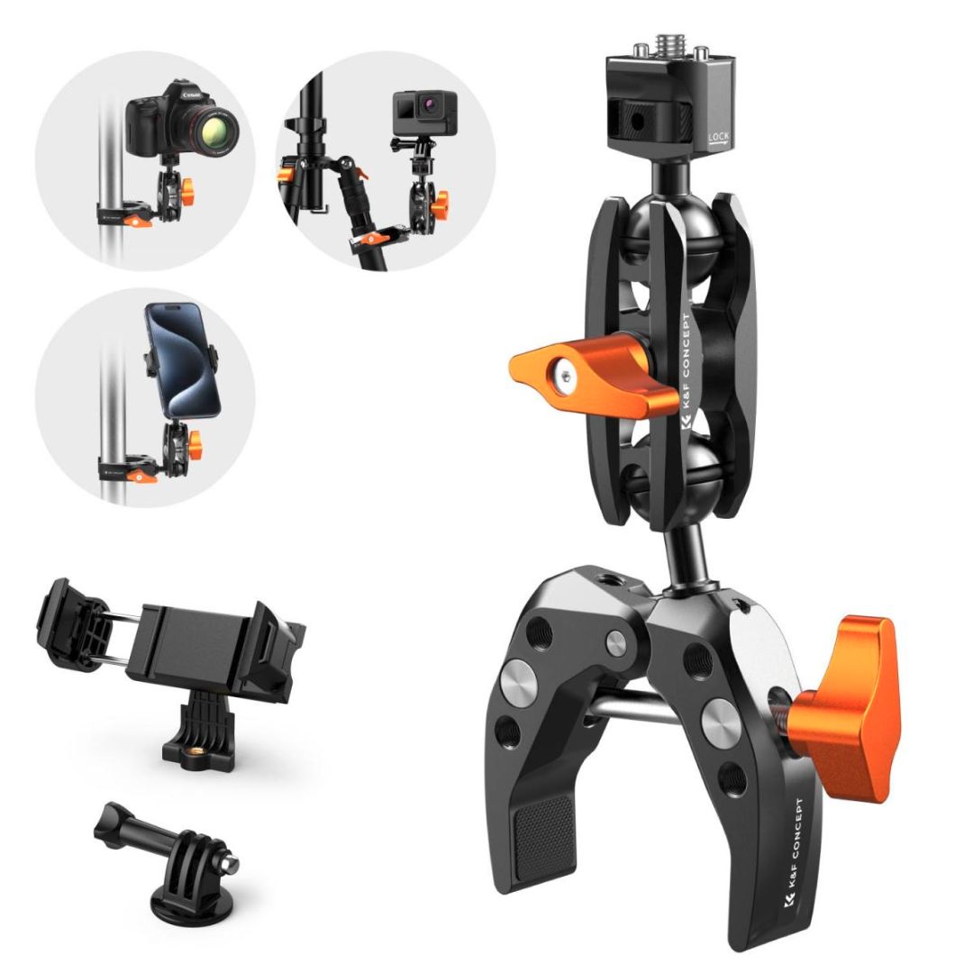 K&F Concept Multi-Functional Super Clamp with Ballhead Magic Arm Ms13 KF31.083 - 1